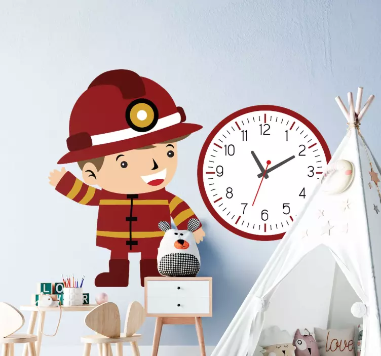 Firefighter Kid Alarm wall stickers for kid - TenStickers