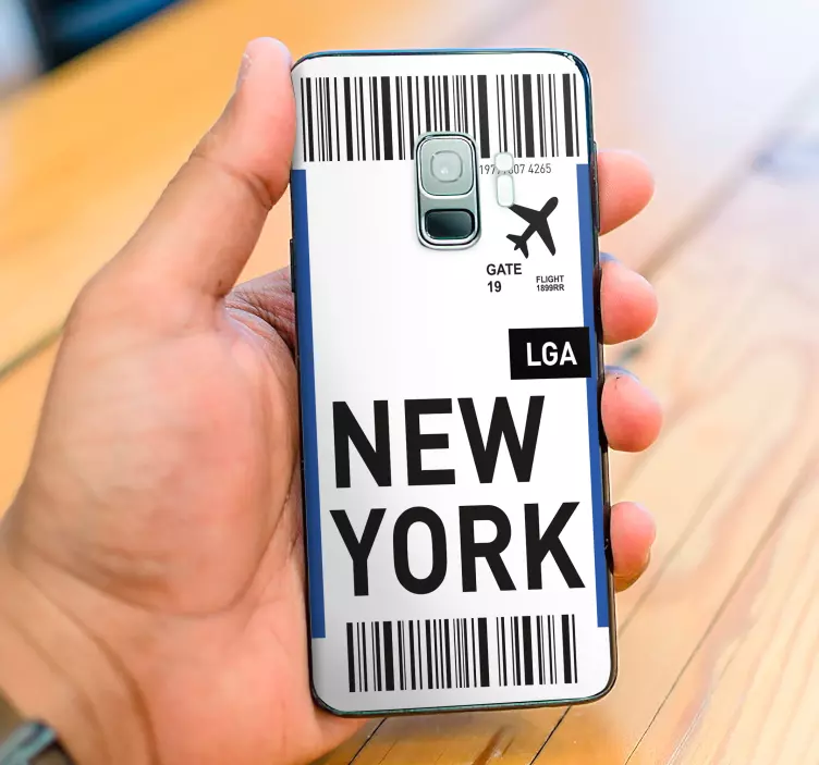 Flight pass New York Samsung stickers - TenStickers
