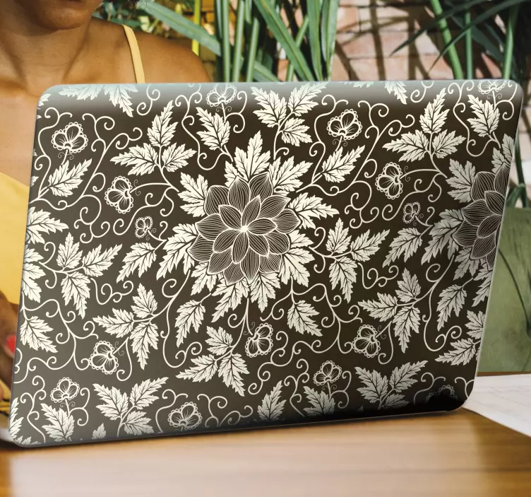 Floral Leaf Element laptop skin - TenStickers