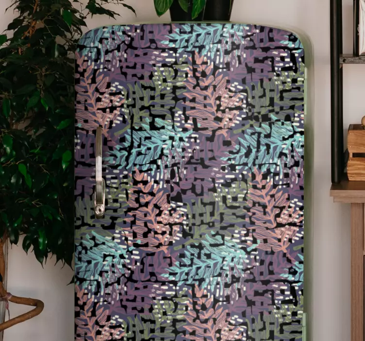 Floral Leaf Patterns fridge sticker - TenStickers