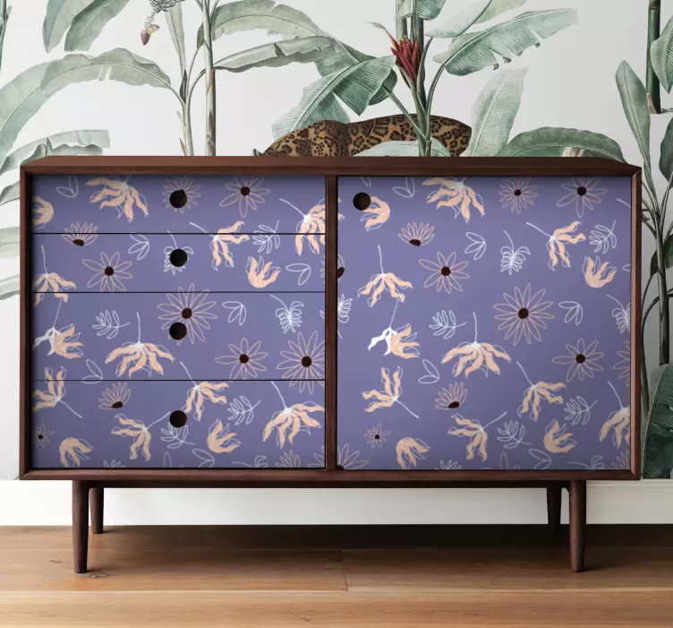 Floral Motif Surface print sticker - TenStickers