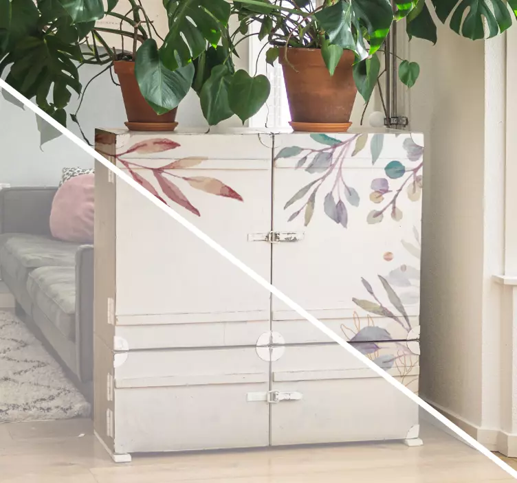 Floral vintage  furniture sticker - TenStickers