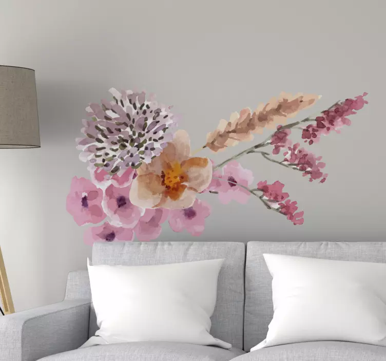 Flower wall sticker floral composition arrangement - TenStickers