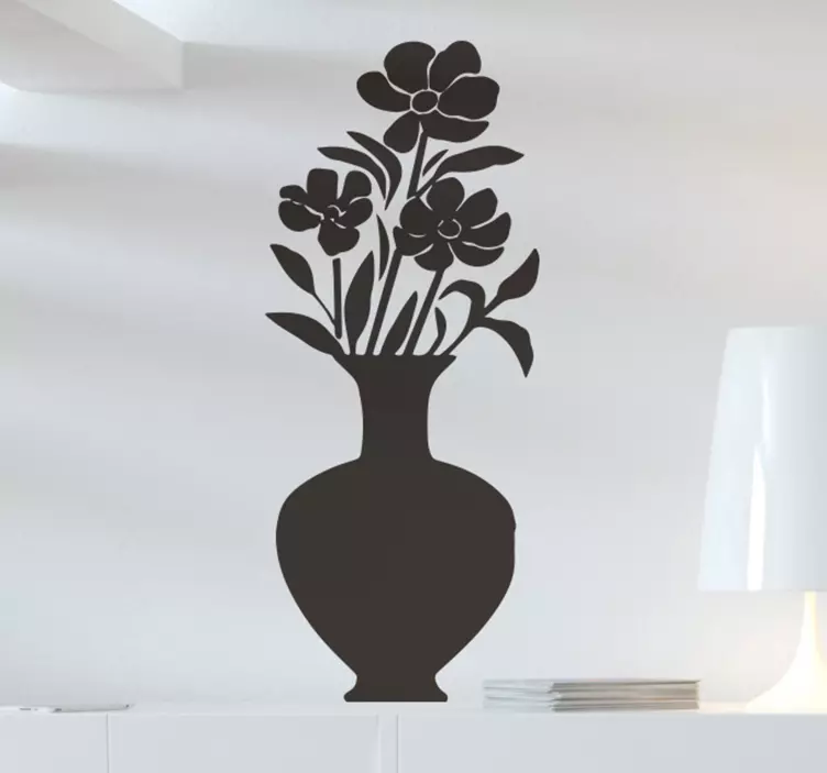 Flowerpot flower wall sticker - TenStickers