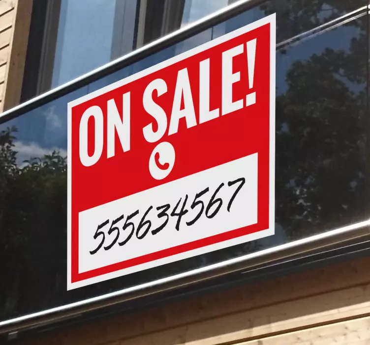 For Sale Sign Window Sticker - TenStickers