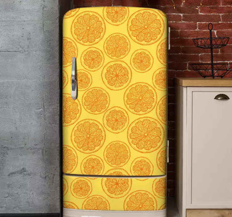 Fridge sticker citrus pattern wrap - TenStickers