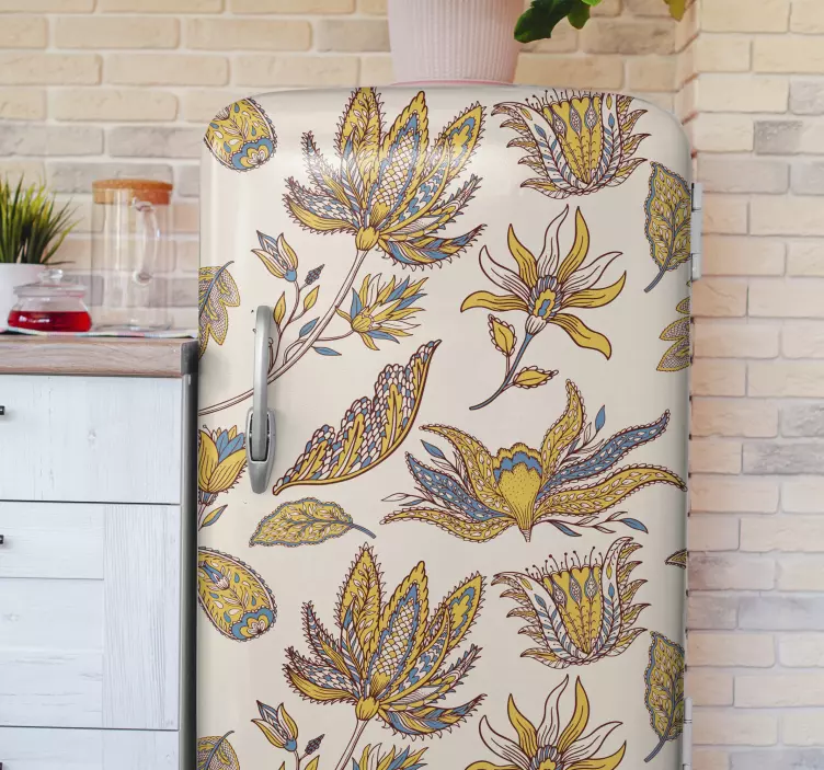 Fridge sticker with floral textured finish - TenStickers