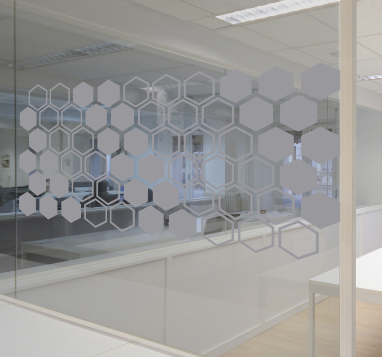 Frosted geometric hexagon window sticker - TenStickers