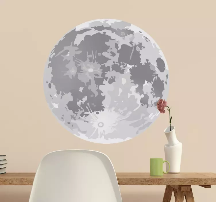 Full moon space wall sticker - TenStickers