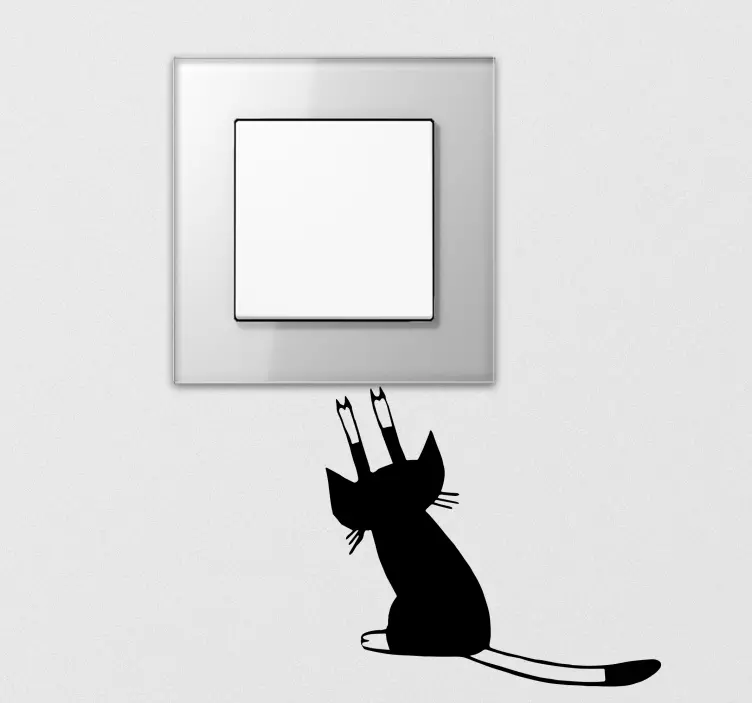 Fun cat scratching light switch sticker - TenStickers