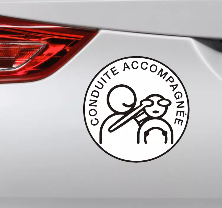 Funny accompanied driving Car Sticker - TenStickers