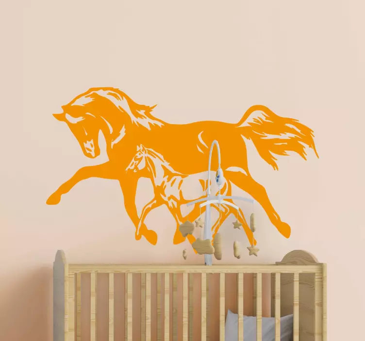 Galloping Horse Pair farm animal wall sticker - TenStickers