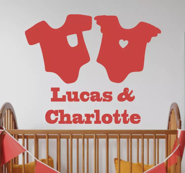 Gemini with name baby wall decal Gemini with name nursery wall sticker - TenStickers