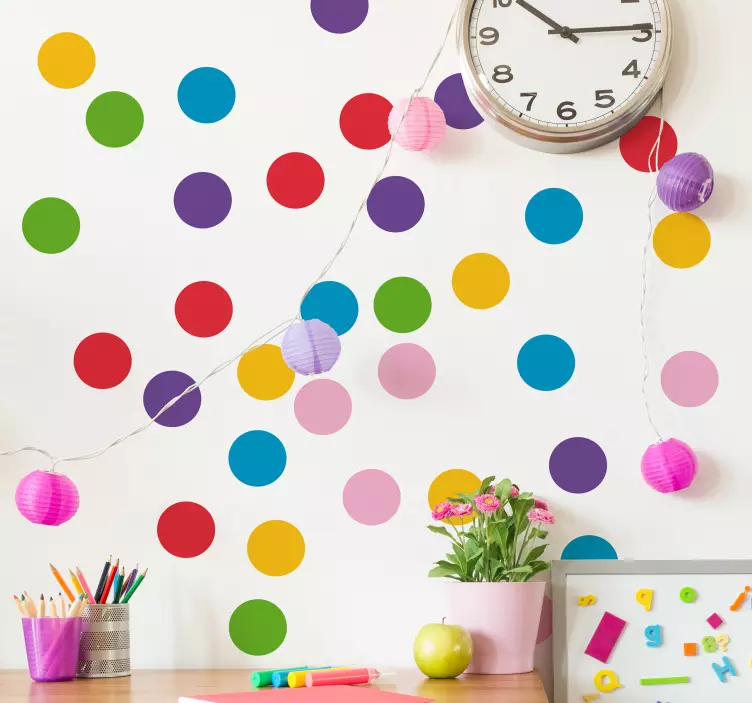 Geometric children's color moles circle sticker - TenStickers