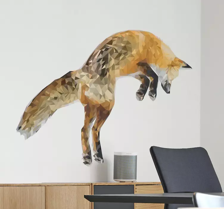 Geometric fox wild animal decal - TenStickers
