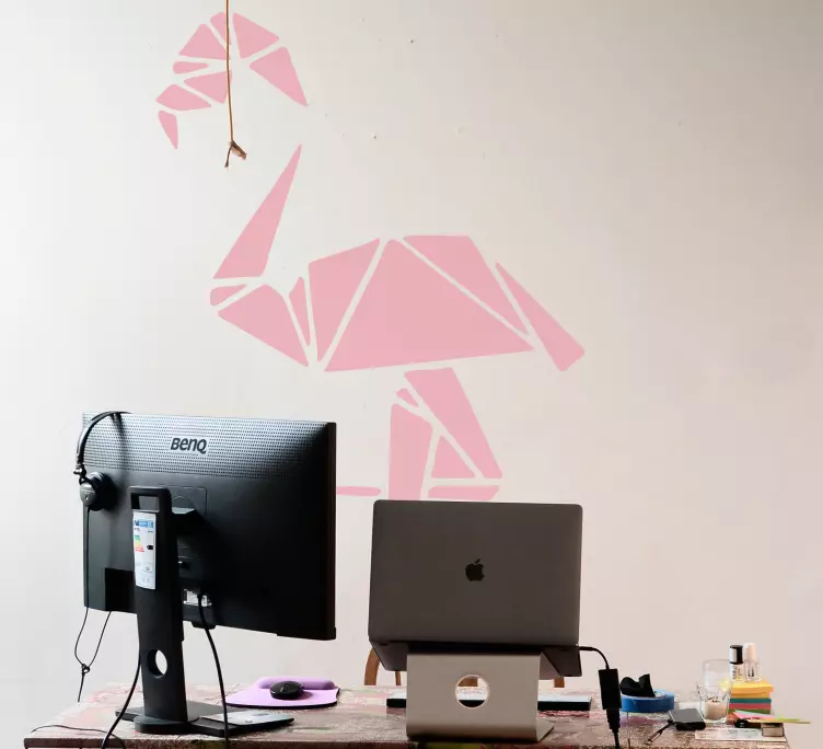 Geometric shapes flamingo bird wall sticker - TenStickers