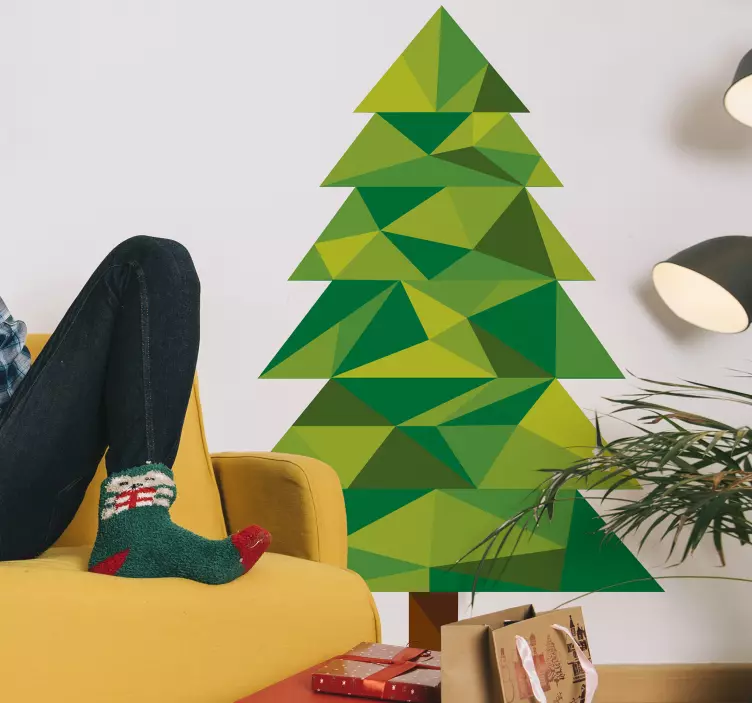 Geometric Tree Wall Sticker - TenStickers