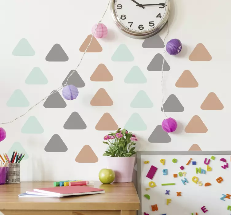 Geometric triangles wall sticker - TenStickers