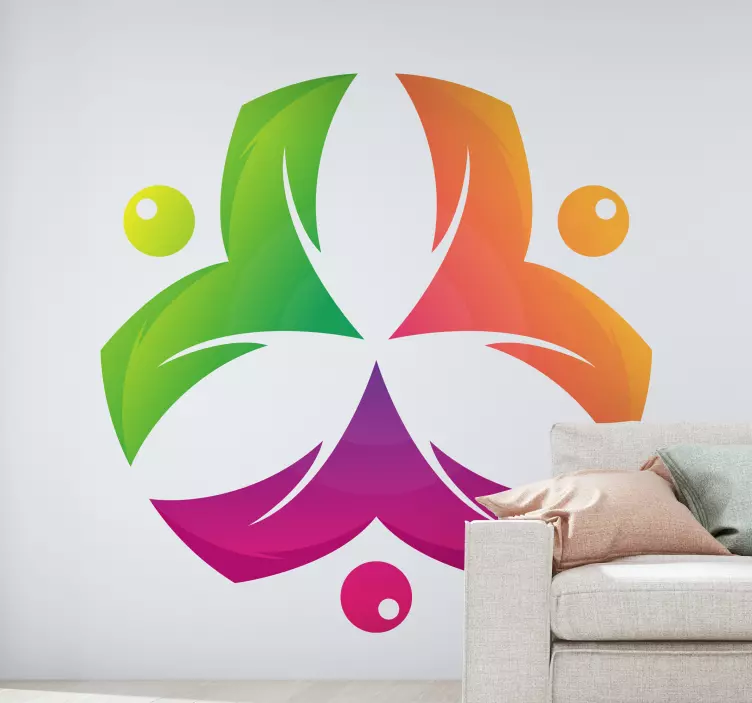 Geometric wall sticker colorful abstract design - TenStickers