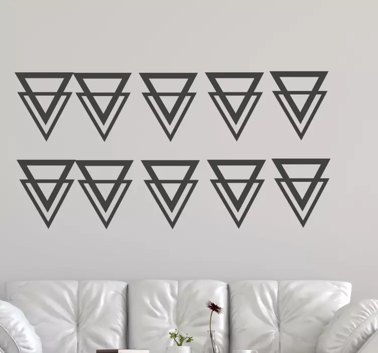 Geometric wall sticker triangular pattern design - TenStickers