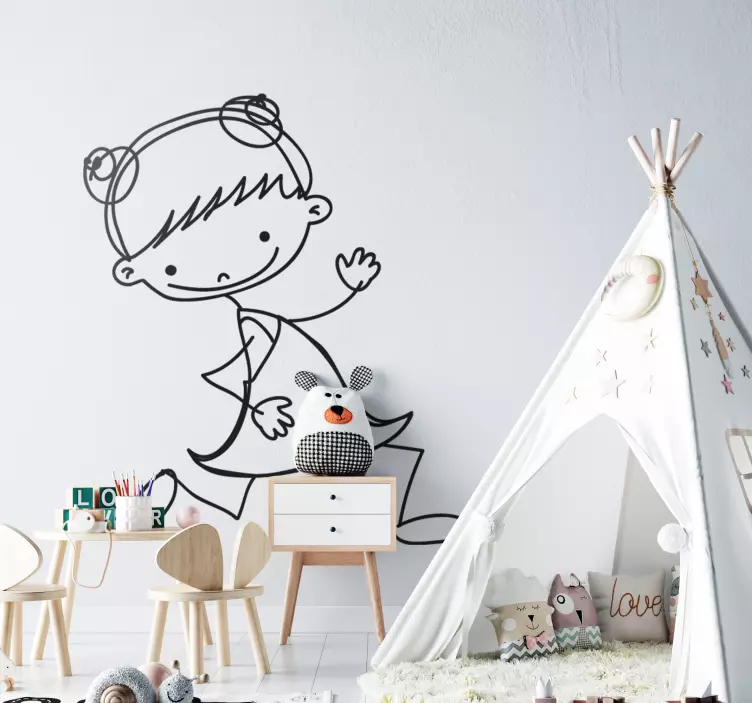 Girl Walking Sticker - TenStickers