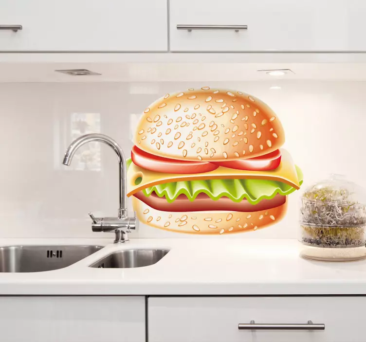 Golden Hamburger Sandwich Decal - TenStickers