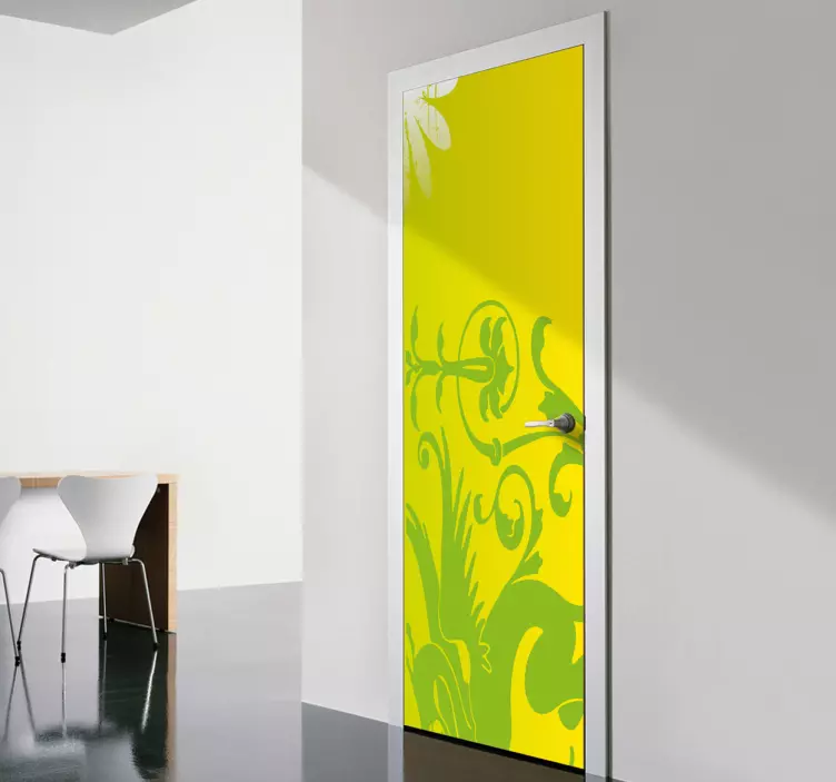 Green Dragon Door Sticker - TenStickers