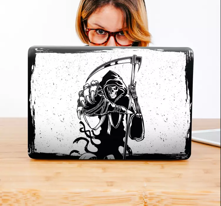 Grim Reaper Illustration laptop skin - TenStickers