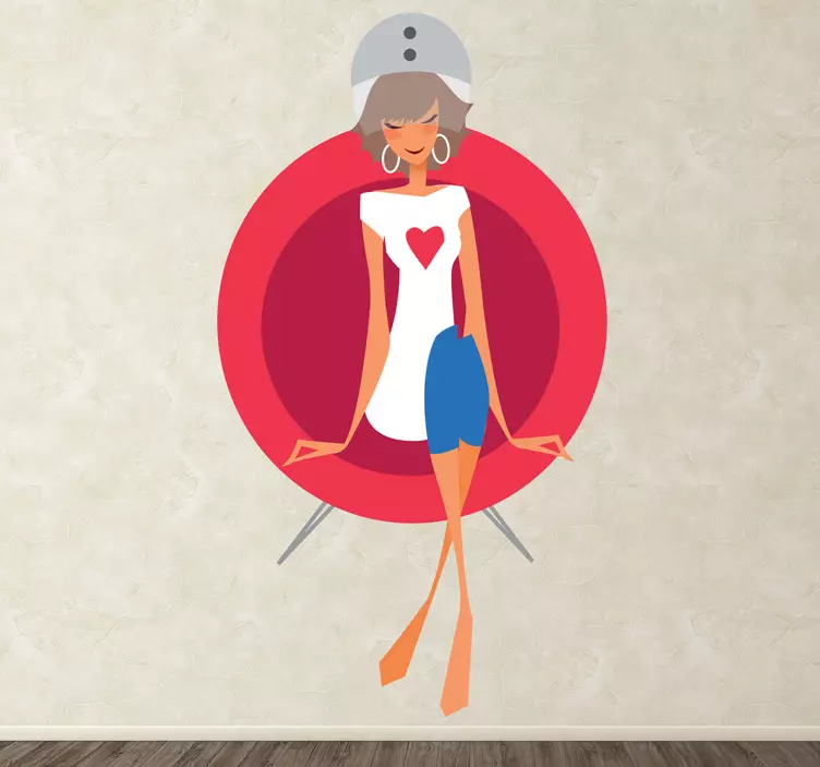 Hair Salon Dryer Sticker - TenStickers