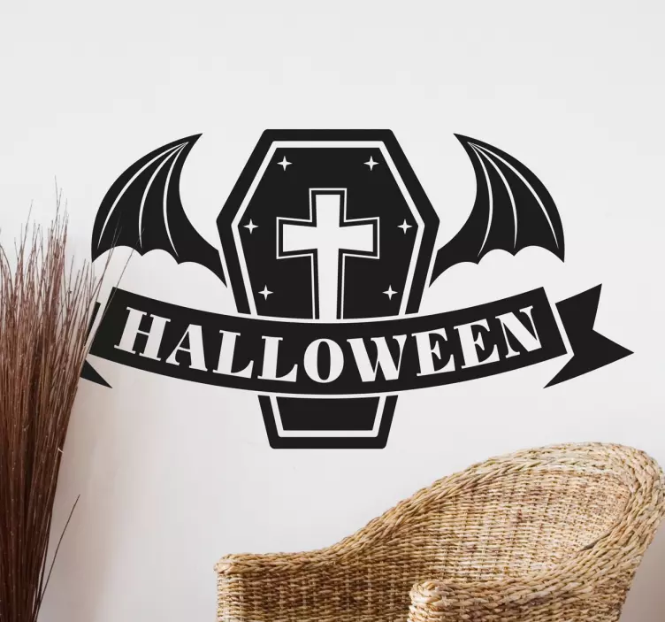 Halloween Coffin Decorative Wall Sticker - TenStickers