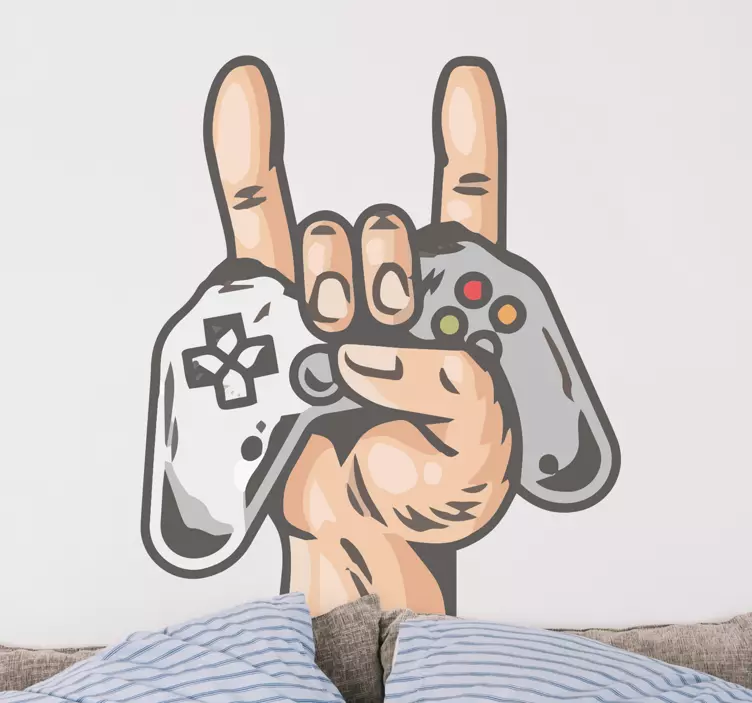 hand keeping modern joystick PlayStation decal - TenStickers