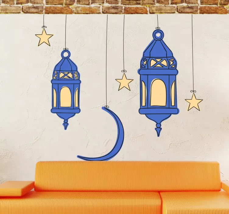 Hanging Lamps and Stars Sticker - TenStickers