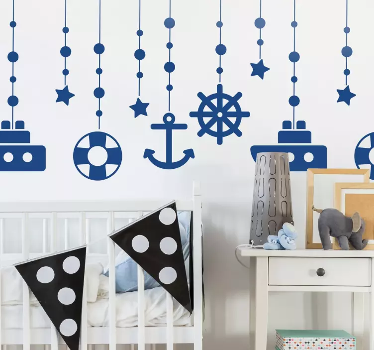 Hanging Nautical Objects Sticker - TenStickers