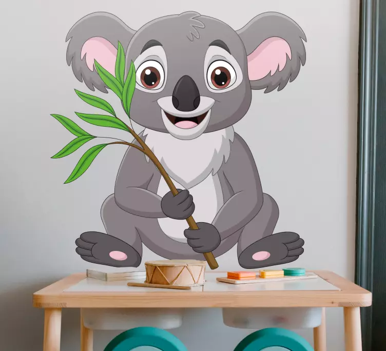 Happy cartoon koala sitting animal wall decal - TenStickers