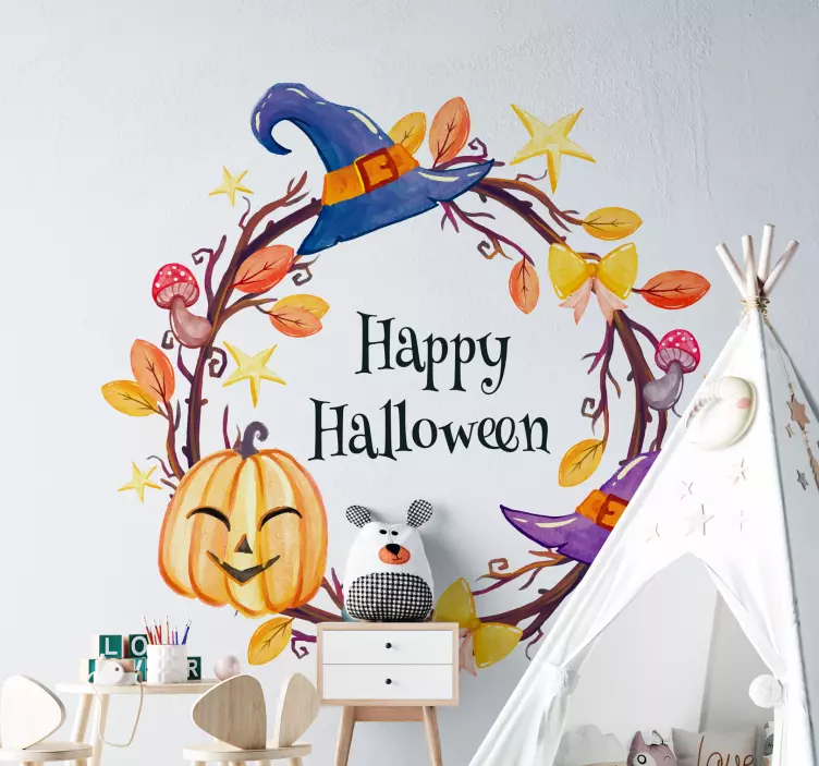 Happy Halloween frame sticker - TenStickers