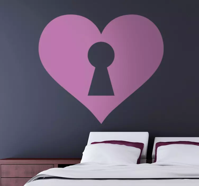 Pretty Heart Lock Wall Sticker - TenStickers