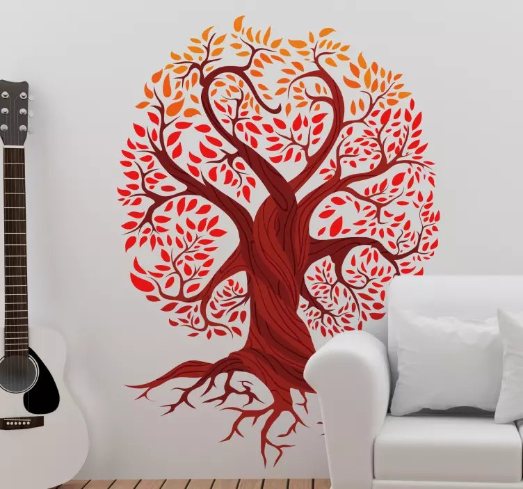 Heart-Shaped Tree Design living room wall sticker - TenStickers