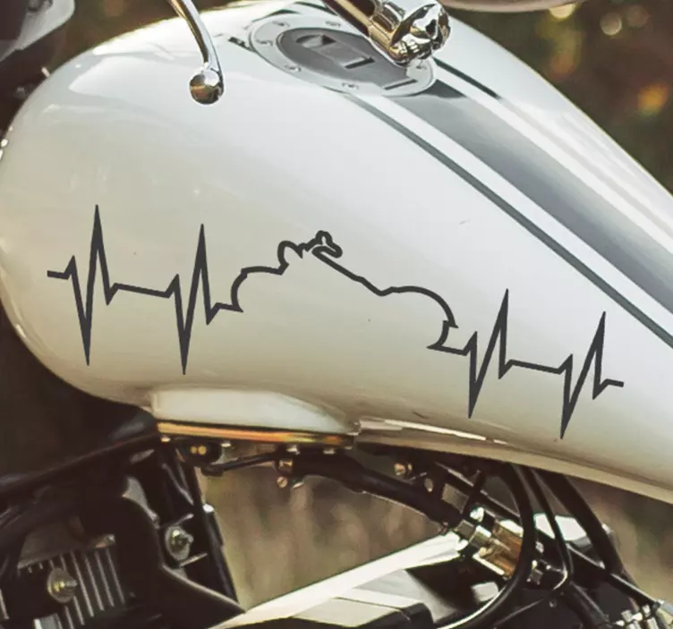 Heartbeat custom Motorcycle Decal - TenStickers
