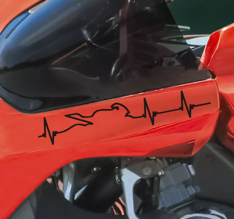 Moto Heartbeat Motorcycle Decal - TenStickers