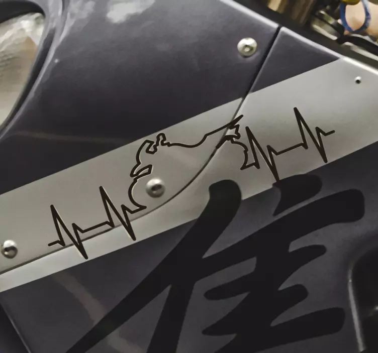Heartbeat trail Motorcycle Decal - TenStickers