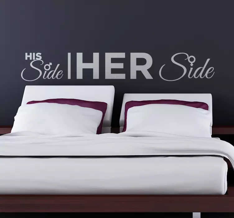 His and Her Side Bed Sticker - TenStickers