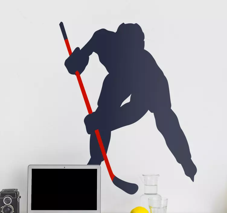 Hockey Player Outline wall sticker - TenStickers