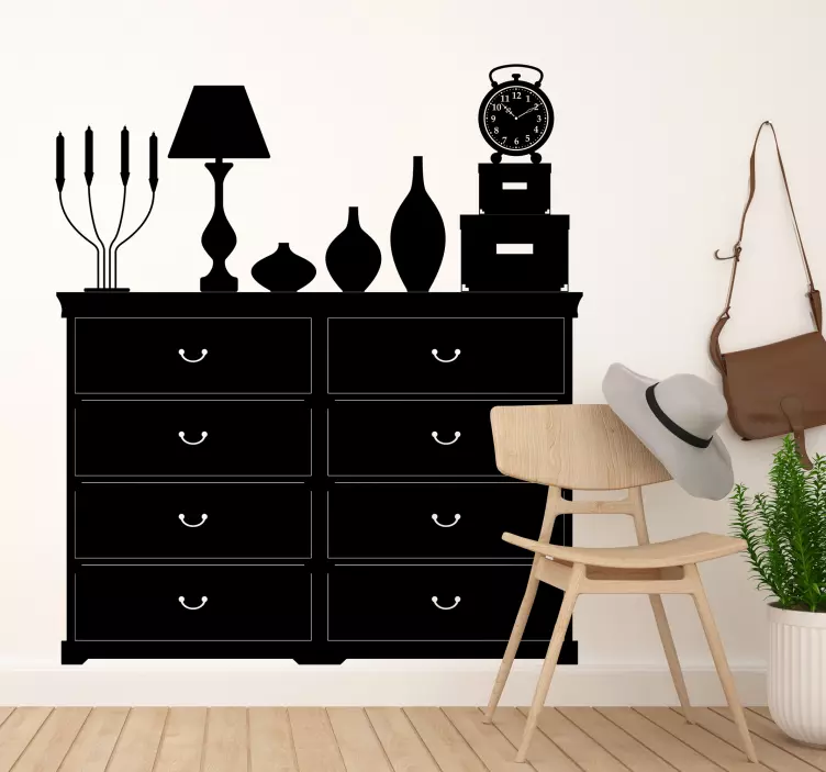 Home Cabinet Theme Wall Sticker - TenStickers