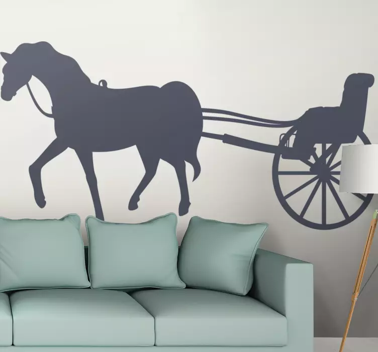 Horse and Carriage farm animal wall sticker - TenStickers