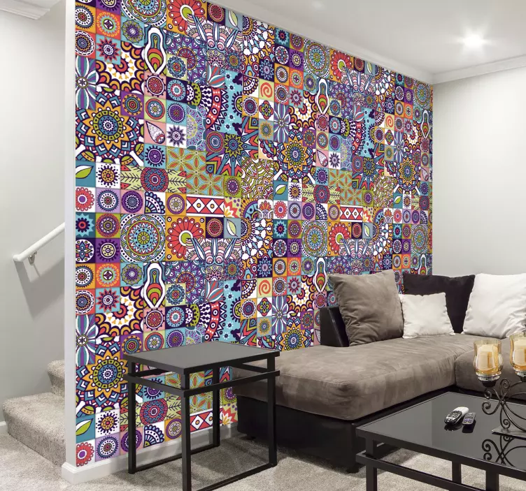 Hydraulic mandalas Wall Mural sticker - TenStickers