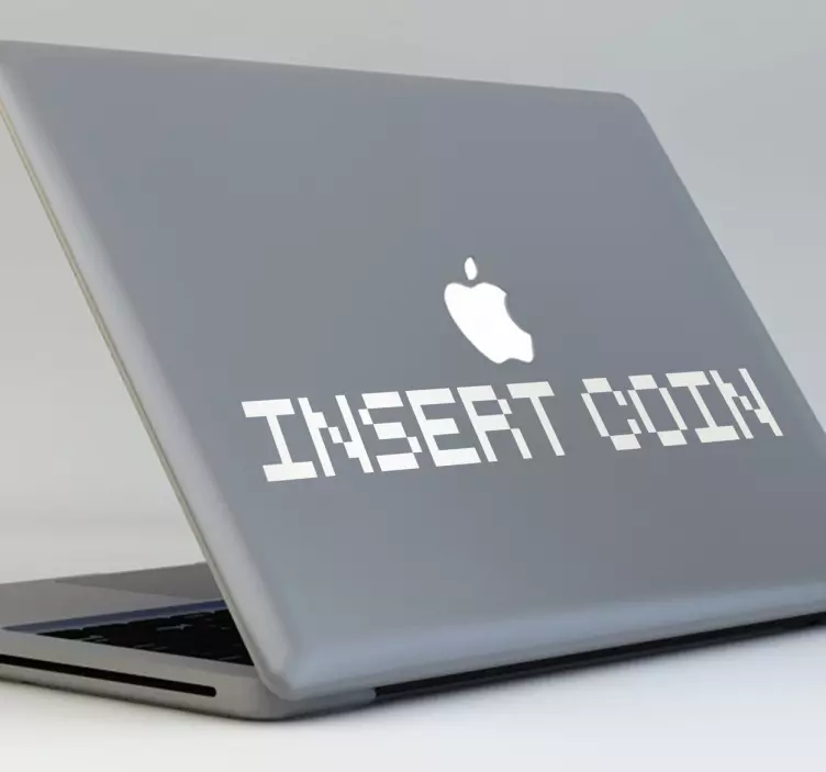 Insert Coin Arcade Laptop Sticker - TenStickers