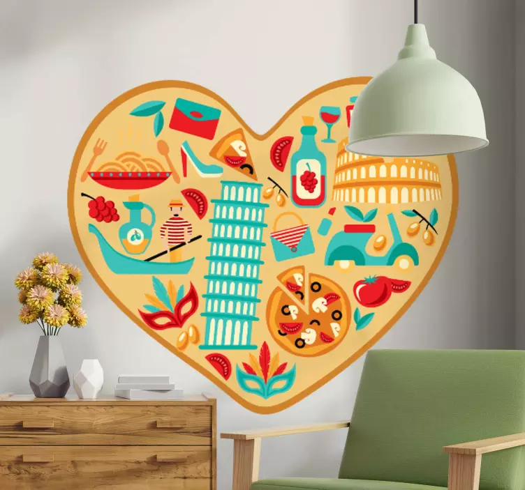 Italian Culinary Love cuisine wall sticker - TenStickers