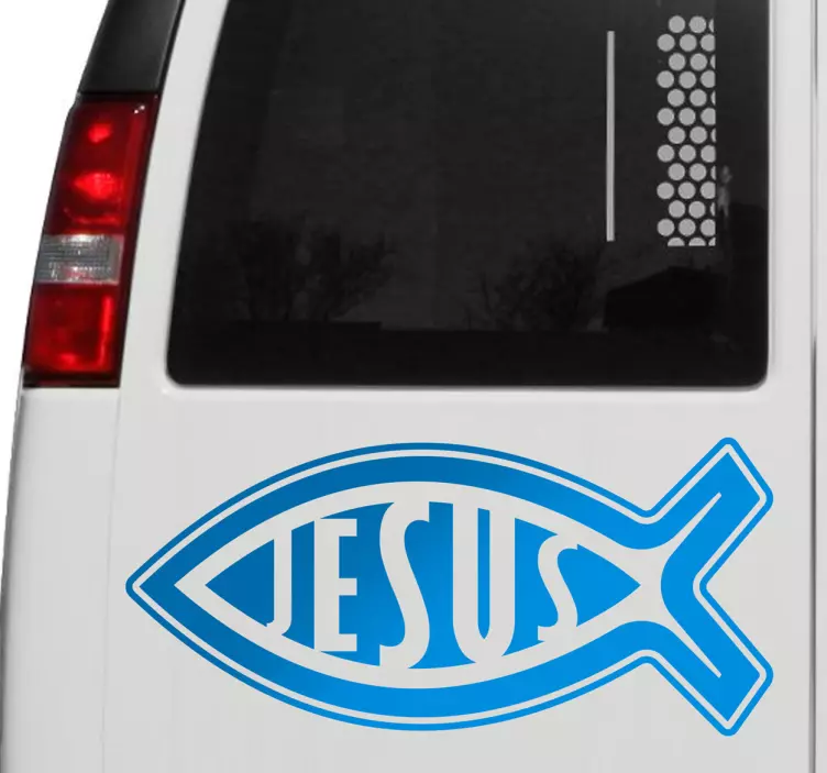 Jesus Fish Vehicle Sticker - TenStickers