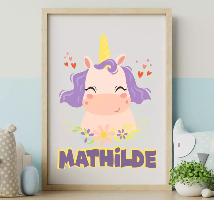 Joyful Unicorn Figure wall stickers for kid - TenStickers