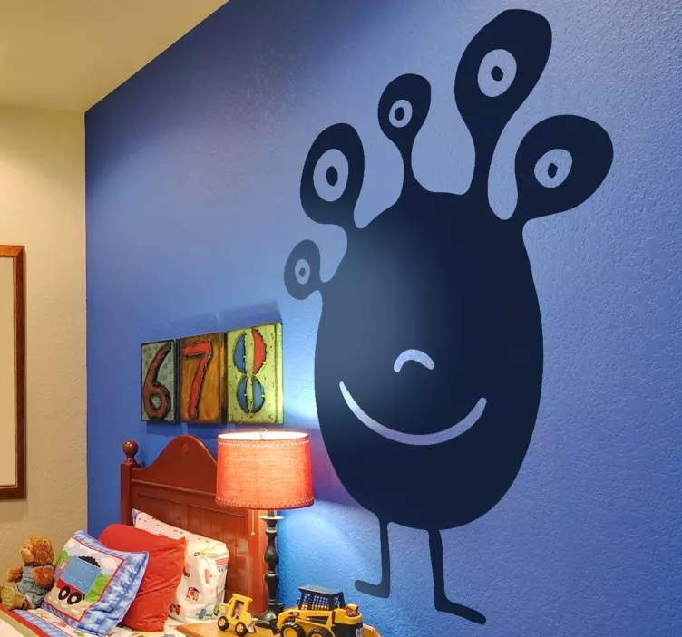 Kids 5 Eyed Alien Wall Sticker - TenStickers